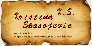 Kristina Spasojević vizit kartica